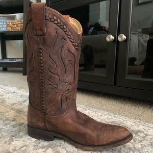Frye Mid Calf Cowboy Boots